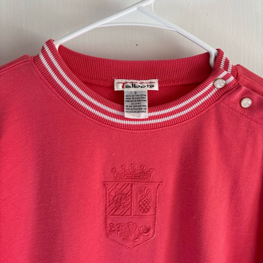 Talbots coral Crew Neck Sweater Sz small